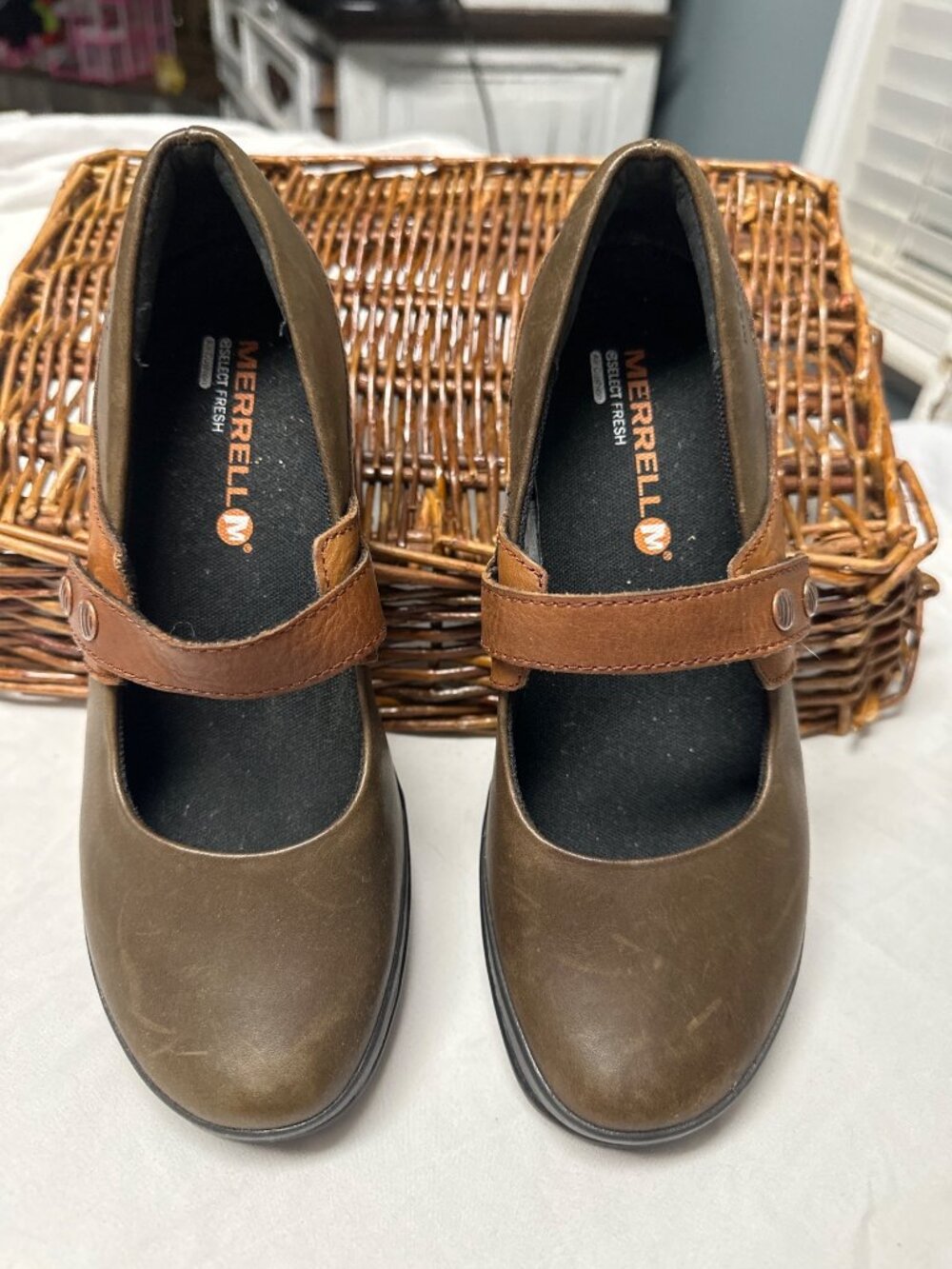 merrell select fresh size 6 mary jane versatile leather clog casual wear  rounde